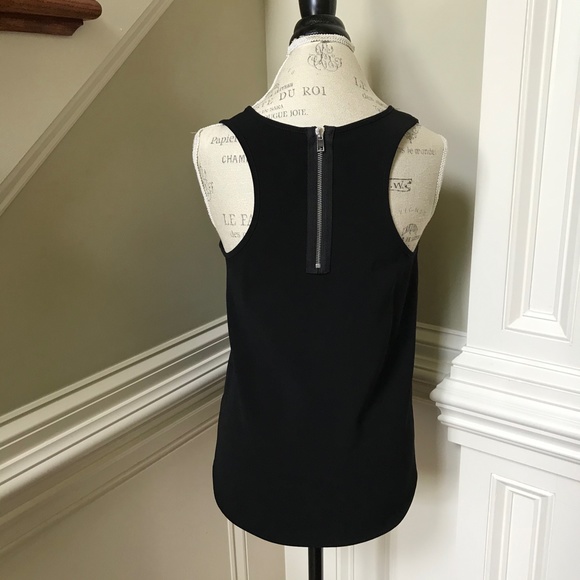 Anthropologie DREW Racerback Top Shirt Womens Small Black Sleeveless Rear Zipper - Picture 10 of 13